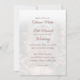 Romantic Rose Arch Pink Door Wedding Invitation Inbjudningar
