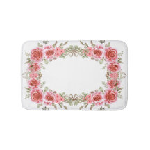 Romantic Rose Frame Memory Foam Bath Mat