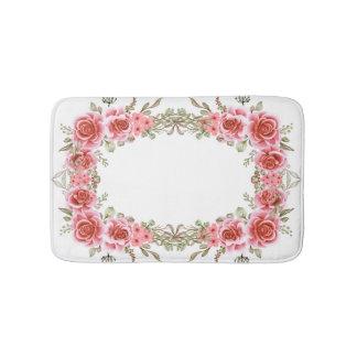 Romantic Rose Frame Memory Foam Bath Mat Badrumsmatta