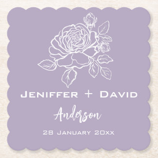 Romantic Rose Personalized Wedding/ Bridal Shower  Underlägg Papper