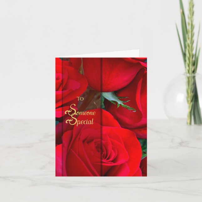 Romantic Rose Rose Card Tack Kort (Framsida)