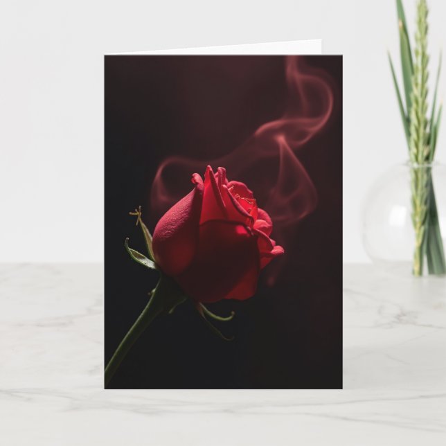 Romantic Rose Smoke Effect Card Kort (Framsida)