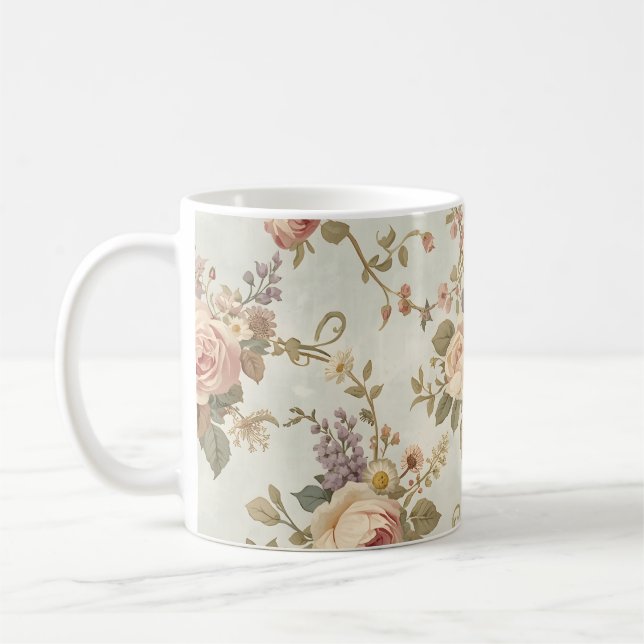 Romantic Roses & Wildflowers Vintage Garland Kaffemugg (Vänster)