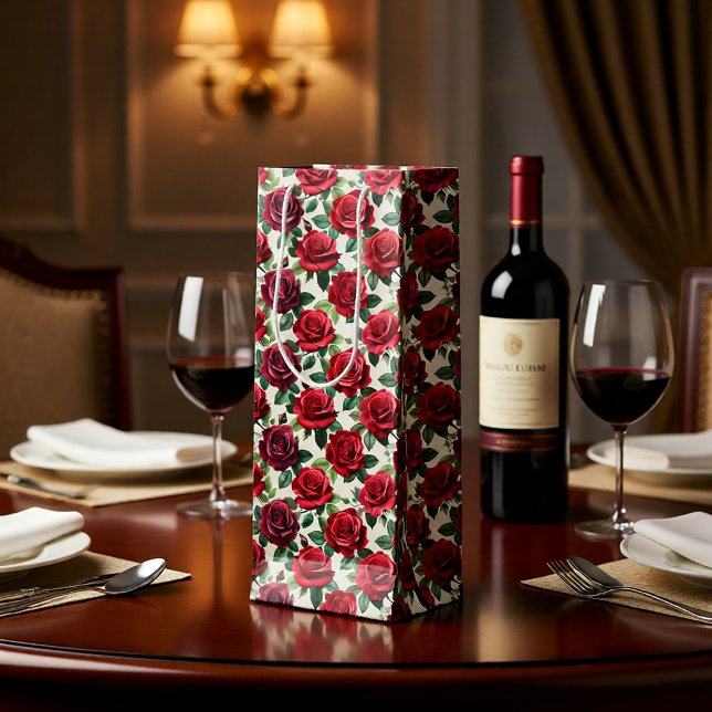 Romantic Roses Wine Gift Bag (Skapare uppladdad)