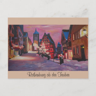 Romantic Rothenburg Tauber Tyskland på vintern Vykort