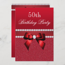 Romantic Ruby Red Födelsedagsfest Inbjudningar