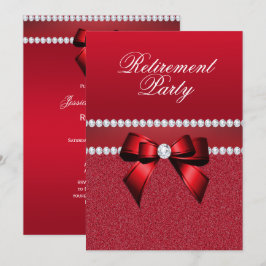 Romantic Ruby Red Pension Party Inbjudningar