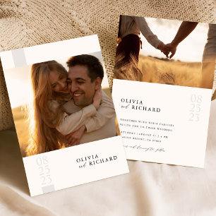 Romantic Rustic Dubbla Sided Photo Bröllop Inbjudningar