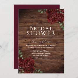 Romantic Rustic Röd ros Möhippa Inbjudningar