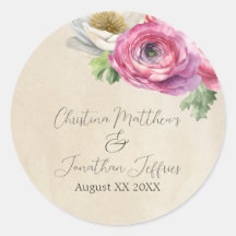 Romantic Rustic Rosa & White Ranunculus