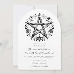 Romantic Rustic Wood Star Blommigt Bröllop Inbjudningar