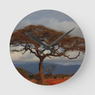 Romantic Safari Afrika Möhippa Anpassningsbar Peac Rund Klocka