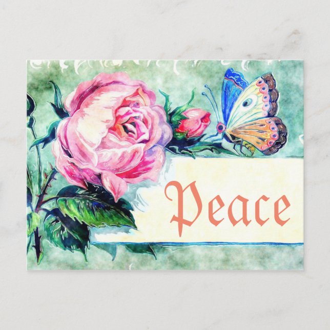 Romantic Safari Blommigt Möhippa Peace Destiny Inbjudan Vykort (Framsida)