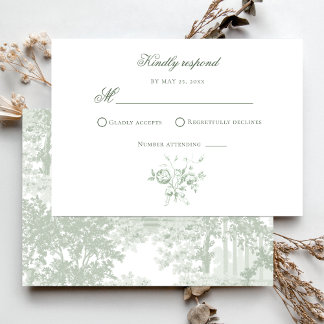 Romantic Sage Floral Wedding OSA Kort