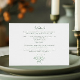 Romantic Sage Floral Wedding Tilläggskort