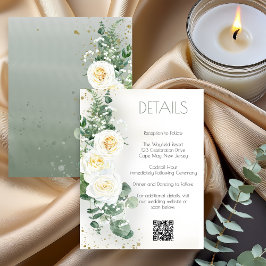 Romantic Sage Green Wedding Details Card Inbjudningar