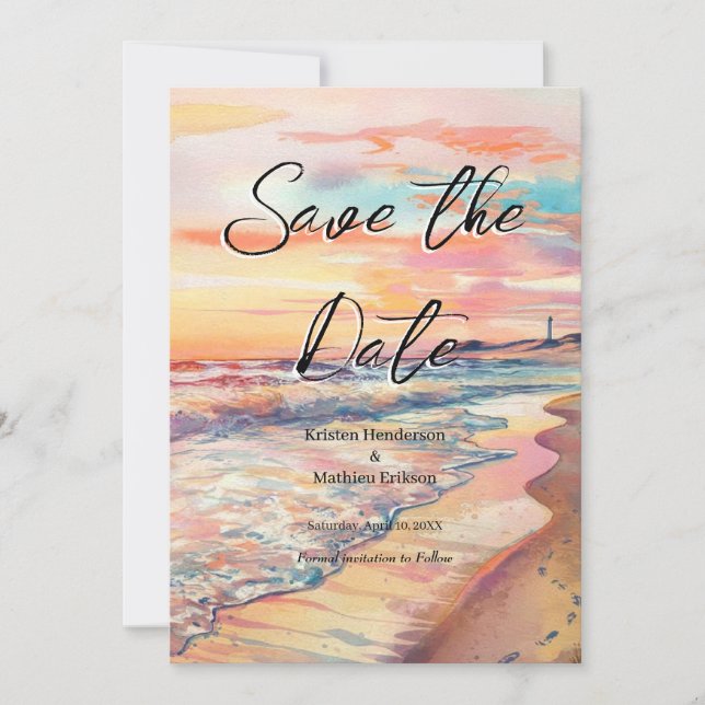 Romantic Sand Beach Wedding Spara Datumet (Framsida)