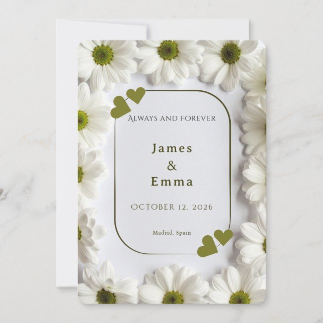 Romantic Save the Date Card - Always and Forever Inbjudningar (Framsida)