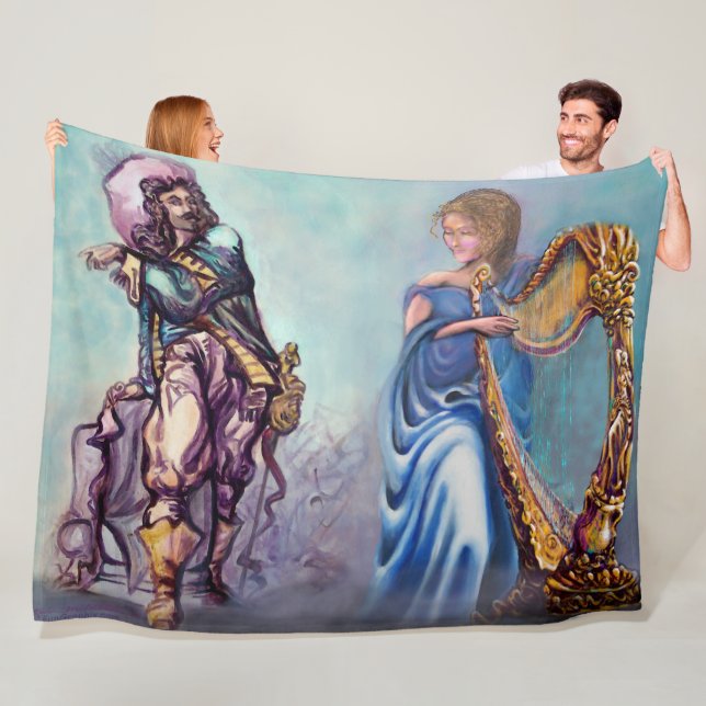 Romantic Scene Karta Fleece Blanket (På plats)