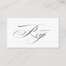 Romantic Script Calligraphy QR Code Wedding RSVP Tilläggskort