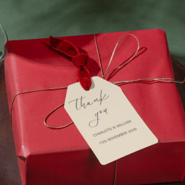 Romantic Script Classic Wedding Favor Tag Presentetikett