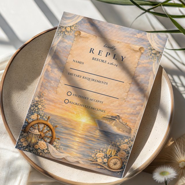 Romantic Seaside Cruise Wedding OSA Kort (Skapare uppladdad)