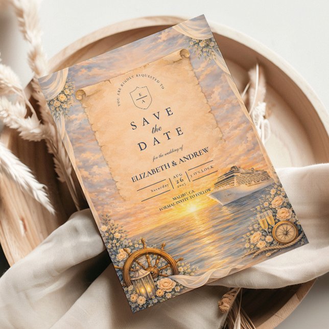 Romantic Seaside Cruise Wedding Spara Datumet (Skapare uppladdad)