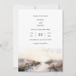 Romantic Seaside Sandy Väg Sunset Beach Wedding Inbjudningar