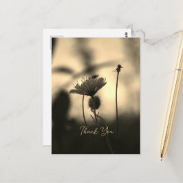 Romantic Sepia Flower – Botanical Fantasy Thanks Vykort