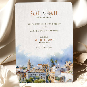 Romantic Sevilla Spain Destination Save the Date Inbjudningar