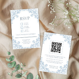 Romantic Shabby chic Blue och White OSA kort
