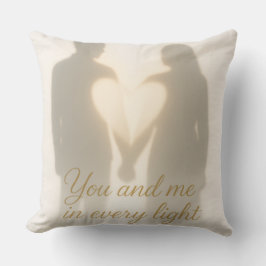 Romantic Shadow Couple Heart Throw Pillow | You an Kudde