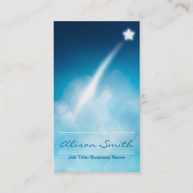 Romantic Shooting star business card Visitkort (Framsida)