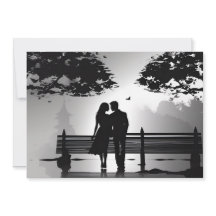 Romantic Silhouette Couple in Park Date