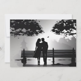 Romantic Silhouette Couple in Park Date Meddelande