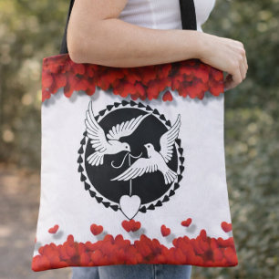 Romantic Silhouette Doves par Glamous Hearths Tygkasse