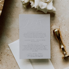 Romantic Silver Foil | Grått Bröllop informationsk