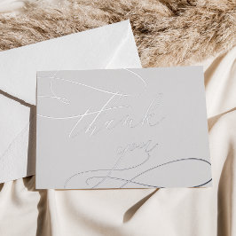 Romantic Silver Foil | Grått Bröllop tackkort