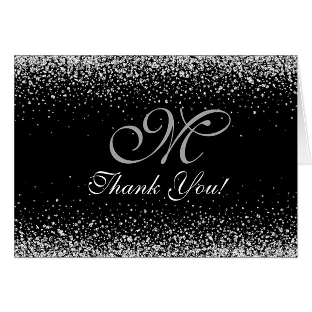 Romantic Silver Glitter Night Himlar OBS Kort (Framsidan Horizontal)