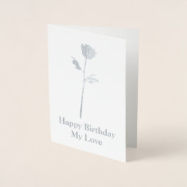 Romantic Silver Ro med eget meddelande - Anpassnin Folierat Kort