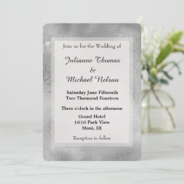Romantic Silver Snöre Bröllop Inbjudningar