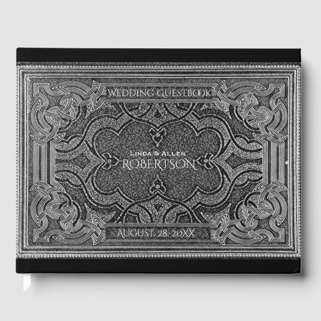 Romantic Silver Vintage Se gäst Bok (Framsida)