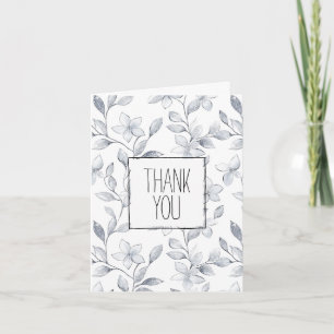 Romantic Silver Vit ros Blommigt Tack Kort