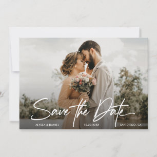 Romantic Simple 2-foto QR-kod bröllop webbplats Inbjudningar
