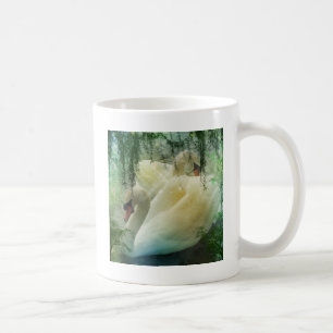 Romantic Sjö Swimming White Svanar Kaffemugg