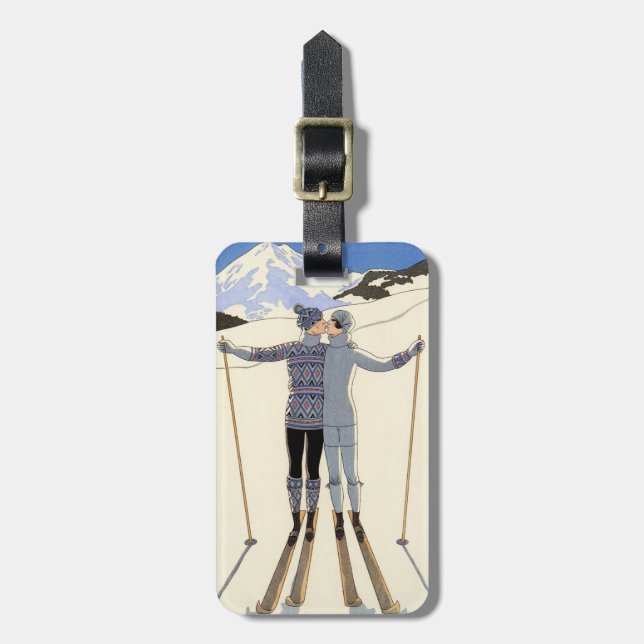 Romantic Skiing lite Bagagebricka (Vertikal Framsida)