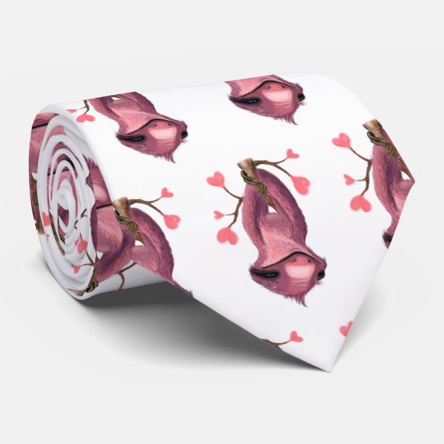 Romantic Sloth Funny Neck Tie - Smile Slips (Rullad)