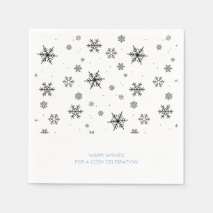 Romantic Snöflingor Mönster Winter Wedding Napkin Pappersservett