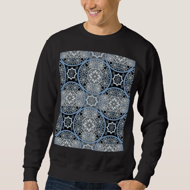 Romantic Snöre: Abstrakt Print. Lång Ärmad Tröja (Framsida)