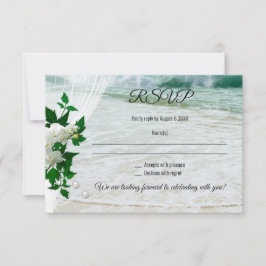 Romantic Snöre Pearls Orchid Beach Wedding OSA Inbjudningar